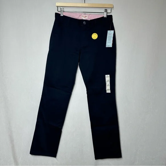 Cat & Jack Girls Straight leg Navy Blue Uniform pant chino - NWT size 16 (pair) - Picture 3 of 7